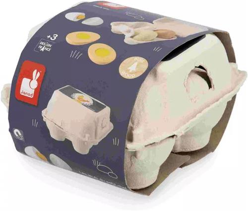 Janod In De Keuken - Eierdoos - Deze Set Houten Eieren In Hersluitbare Eierdoos Is Een Ideale Aanvulling Voor Keukens Of Speelgoed Eetsets - Geschikt Vanaf 3 Jaar