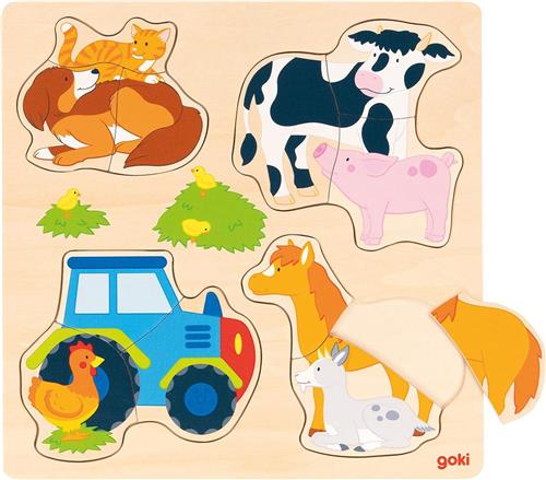 Goki Farm animals, inlay puzzle 27