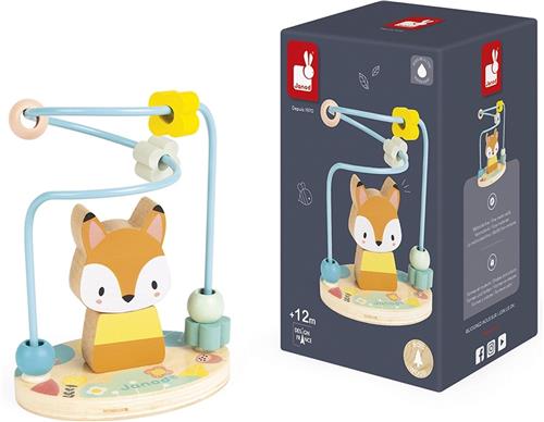 Janod Pure - Kralenframe - Een Kleine Vos Om In Elkaar Te Zetten - Een Kralendoolhof Om Concentratie En Motoriek Te Ontwikkelen - Geschikt Vanaf 1 Jaar