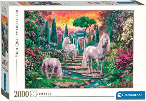 Clementoni - Puzzel 2000 Stukjes High Quality Collection Classical Garden Unicorns, Puzzel Voor Volwassenen en Kinderen, 14-99 jaar, 32575