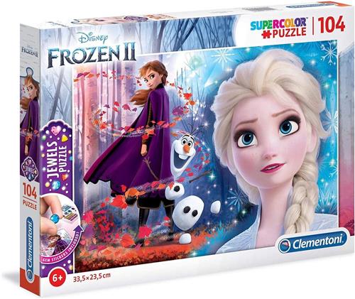Clementoni - Puzzel 104 Stukjes Jewels Frozen 2, Kinderpuzzels, 6-8 jaar, 20164