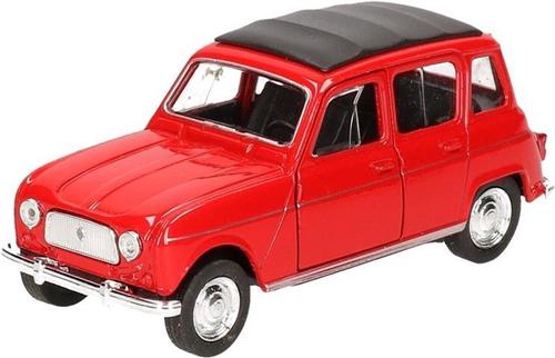Modelauto Renault 4 rood 11,5 cm - speelgoed auto schaalmodel