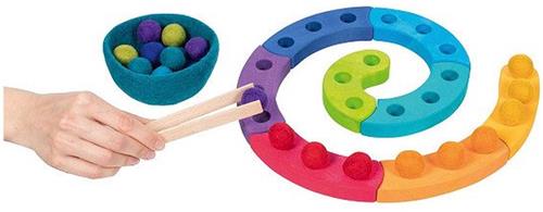 Goki Houten Kleursorteerspel Spiraal, 29dlg.