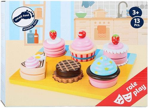Small Foot - Houten Speeleten Cupcakes en Cake Set, 13dlg.