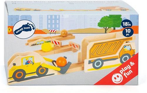 Small Foot - Houten Knikkerbaan Junior Bouwplaats, 10dlg.