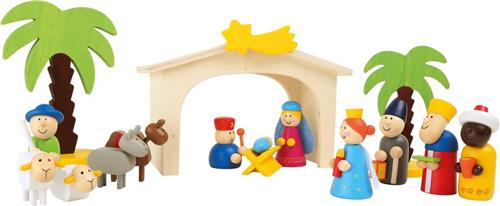 Small Foot - Houten Kerststal Speelset, 15dlg.