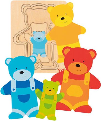 Goki Houten Lagenpuzzel Beer, 5st.