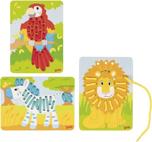 Goki Houten Rijgpuzzels, 3st.