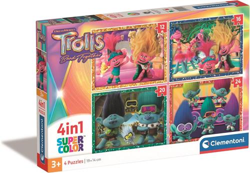 Clementoni Trolls  4-in-1 kinderpuzzel  72 stukjes  Vanaf 3 jaar