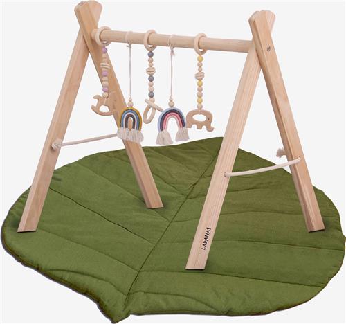 Babygym + Speelmat incl. 5 STIMULERENDE speeltjes  Babygym hout  Stevige & Veilige constructie  vanaf 0+ maand