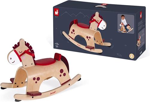 Janod - Hobbelpaard Pony - Deze Leuke Houten Schommelpony Is Ideaal Voor De Allerkleinsten - Het Anti-Kantelsysteem Zorgt Ervoor Dat Uw Kind In Alle Veiligheid Kan Spelen - Lange Ritten In Het Vooruitzicht! - Geschikt Vanaf 1 Jaar