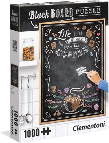 Clementoni Legpuzzel - Krijtbord Puzzel - Coffee - 1000 stukjes, puzzel volwassenen