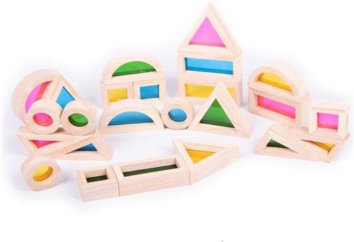 TickiT - 24 Regenboogblokken Hout