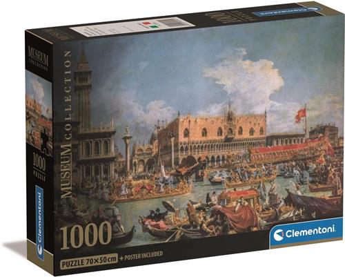 Clementoni - Puzzel 1000 Stukjes Museum Canaletto, The Return Of The Bucentaur at the Molo on Ascension Day, Puzzel Voor Volwassenen en Kinderen, 14-99 jaar, 39792