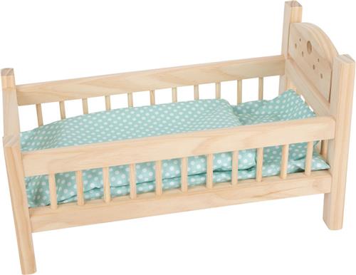 Small Foot - Houten Poppenbed Natuurlijk met Beddengoed, 4ld