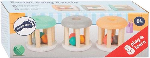 Small Foot - Houten Baby Ratel Pastel, 3st.