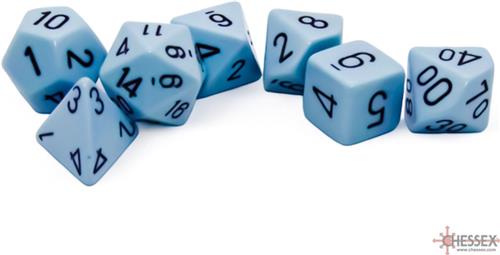 Chessex 7-Die set Opaque Pastel - Blue/Black