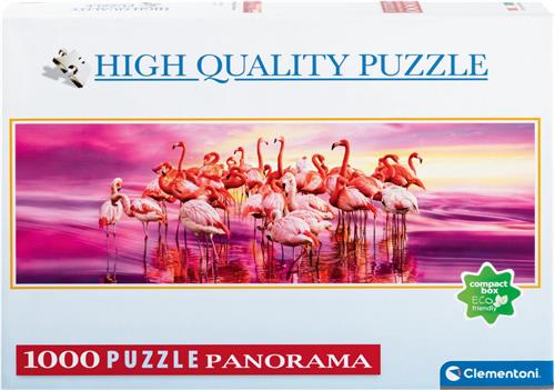 Clementoni - Flamingo's - High Quality Panorama Puzzle - 1.000 stukjes - 98x33cm