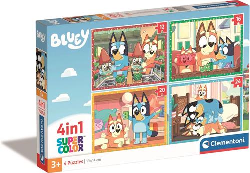 Clementoni Supercolor Bluey Legpuzzel  4-in-1 Kinderpuzzel  3+ Jaar