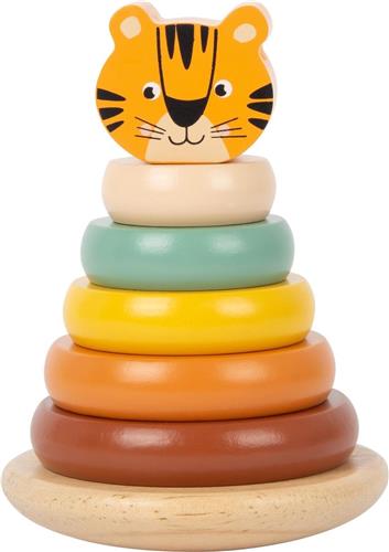 Small Foot - Houten Stapeltoren Safari Tijger, 7dlg.