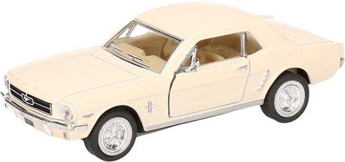 Modelauto Ford Mustang 1964 creme 13 cm - speelgoed auto schaalmodel
