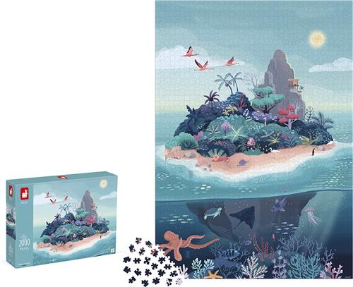 Janod Kidult Puzzel - Het Mysterieuze Eiland - 2000 Stukjes - Geschikt Vanaf 10 Jaar