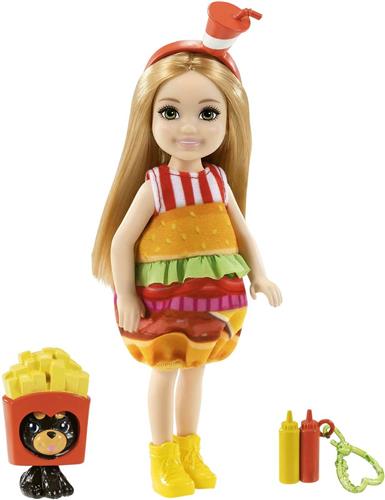 Barbie Club Chelsea - Meisje met Hamburger Jurkje - 15 cm - Minipop