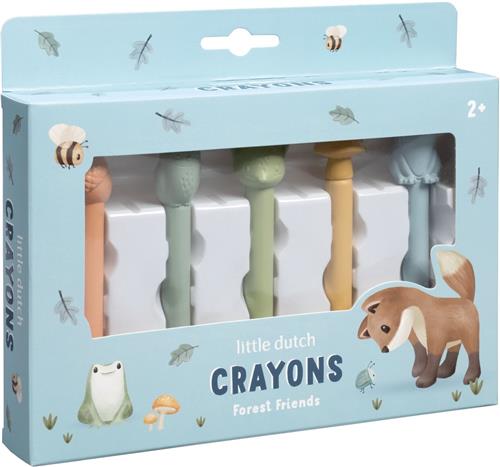Little Dutch waskrijtjes Forest Friends - creatief peuter kleuter speelgoed - cadeautip - speelgoed 2 jaar
