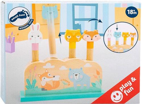 Small Foot - Houten Motoriek Vorm Insteekspel Bosdieren, 5dlg.