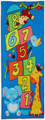 Relaxdays speelkleed hinkelbaan - kindervloerkleed dieren - speeltapijt 179 x 67 cm peuter