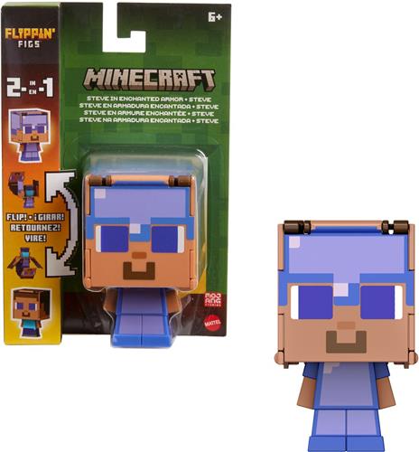 Minecraft FLIPPIN' FIGS Steve in Enchanted Armor + Steve, 8 jaar, Minecraft, Meerkleurig