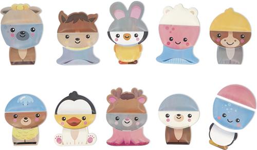 Janod Badspeelgoed - Mix En Match Dieren - Speelset Voor In Bad - De Stukjes Blijven Drijven In Bad - Eenmaal Nat Blijven Ze Aan De Tegels Plakken: Het Is Magie! - Geschikt Vanaf 2 Jaar