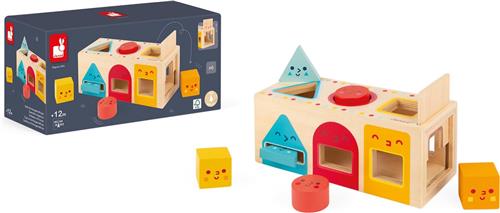 Janod Ik Leer - Houten Vormenstoof - Perfecte Manier Om Te Beginnen Met Kleuren En Geometrische Vormen Leren - De Doos Bevat 6 Kleurrijke Stukken En Een Schuifluik - Geschikt Vanaf 1 Jaar