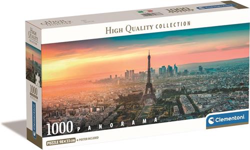 Clementoni - Puzzel - 1000 Stukjes - Panorama - Compacte doos - Parijs - Puzzel Voor Volwassenen