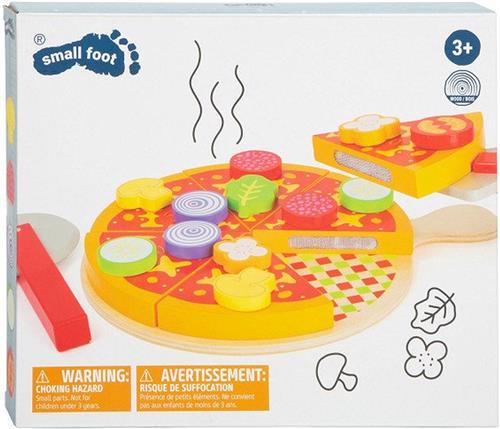 Small Foot - Houten Snij- en Speeleten Pizza Set, 21dlg.