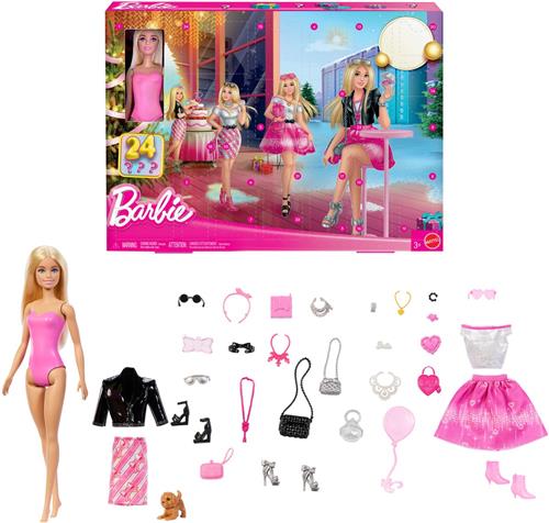 Barbie Advent Calendar Doll and Accessories, Modepop, Vrouw, 3 jaar, Meisjes, 320 mm, 125 g