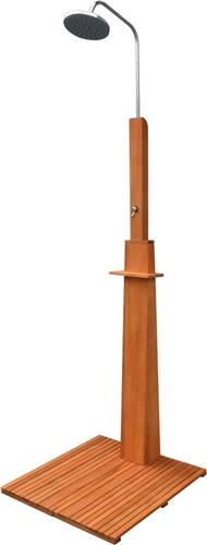 vidaXL Buitendouche eucalyptushout en staal