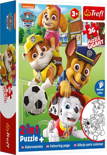 Paw Patrol Inkleur Puzzel - 2 in 1
