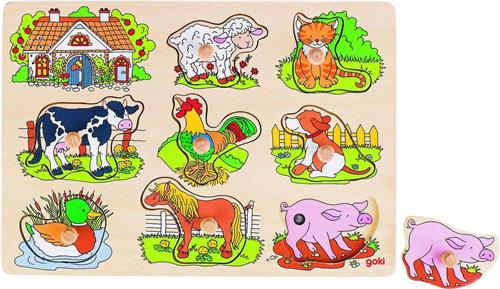 Goki Noppenpuzzel Boerderijdieren met Geluid