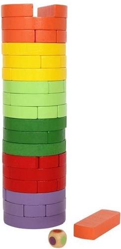 Small Foot Houten Wiebeltoren Bont 55-delig 26cm