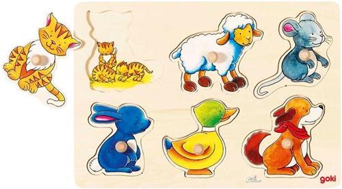 Goki Houten Noppenpuzzel Moeder en Kind