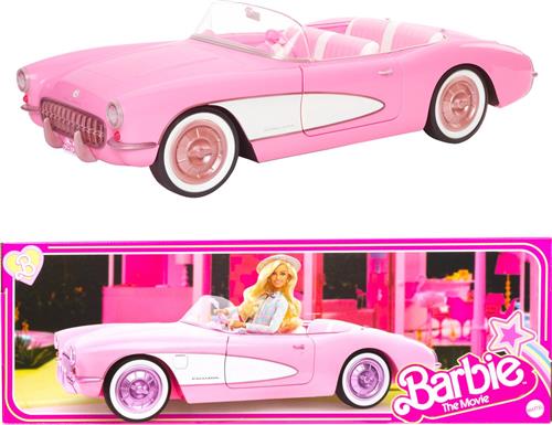 Barbie The Movie auto - Barbie Film auto - Roze Corvette Convertible
