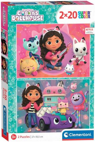 Clementoni - Puzzel 2X20 Stukjes Gabby'S Dollhouse, Kinderpuzzels, 3 jaar, 24802