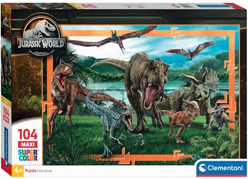 Clementoni - Puzzel 104 Stukjes Maxi Jurassic World, Kinderpuzzels, 4-6 jaar, 23770
