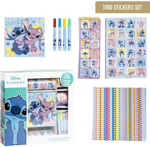 Stitch & Angel Stickerbox  1000 Plakkers + Kleurboekje  Knutselplezier voor Meisjes