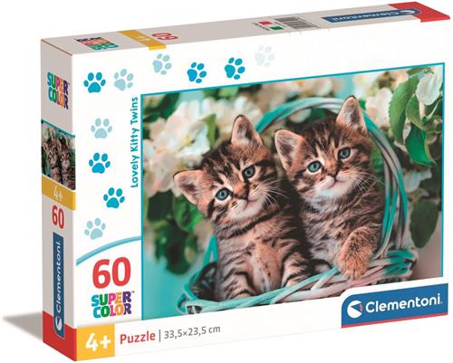 Clementoni - Kinderpuzzel - 60 Stukjes - Kittens - Puzzel Vanaf 4 Jaar