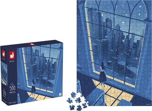 Janod Kidult Puzzel - De Blauwe Nacht - 500 Stukjes - Geschikt Vanaf 8 Jaar