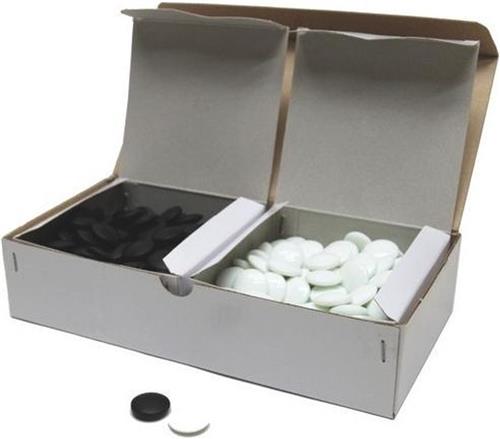 Go-stenenset glas wit/zwart 20-7mm.2x180