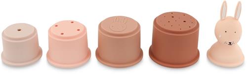 Trixie Stapelpotjes  5 stuks  Mrs. Rabbit  Siliconen Badspeelgoed  Stapel- en Gietbekers  Vanaf 6 Maanden