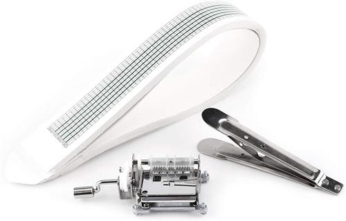 JGS Premium - Handmatige Muziekdoos met Draaislinger en DIY Muziekmechanisme - Wit - Familie Vrienden - Knutselen - 70 Tekens